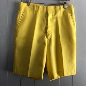 SMITH Bright Yellow Men's Flat Front Shorts